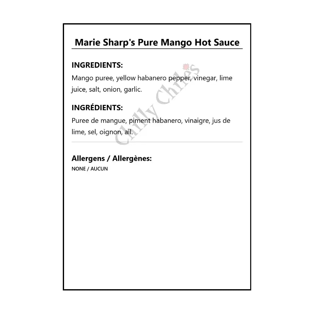 Marie Sharp’s Pure Mango Hot Sauce - Hot Sauce