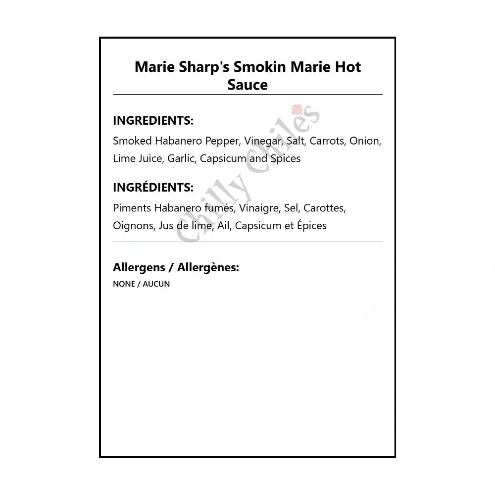 Marie Sharp’s Smokin Marie Hot Sauce - Hot Sauce