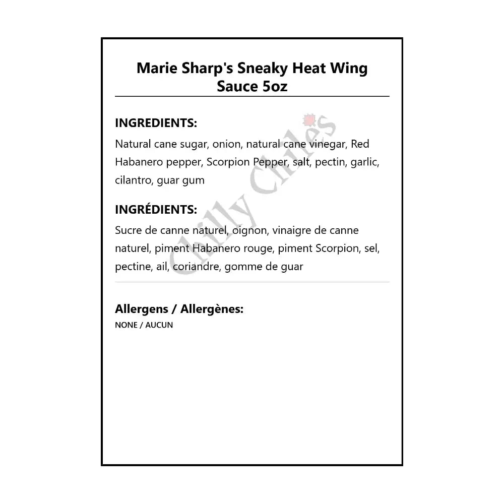 Marie Sharp’s Sneaky Heat Wing Sauce 5oz - Hot Sauce