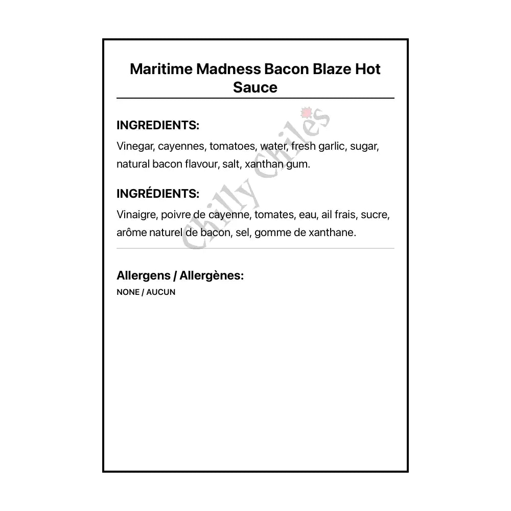 Maritime Madness Bacon Blaze Hot Sauce - Hot Sauce