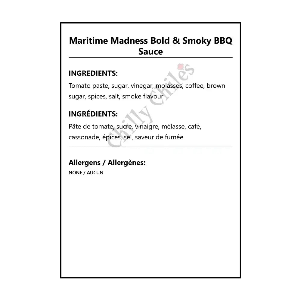 Maritime Madness Bold & Smoky BBQ Sauce - BBQ Sauce
