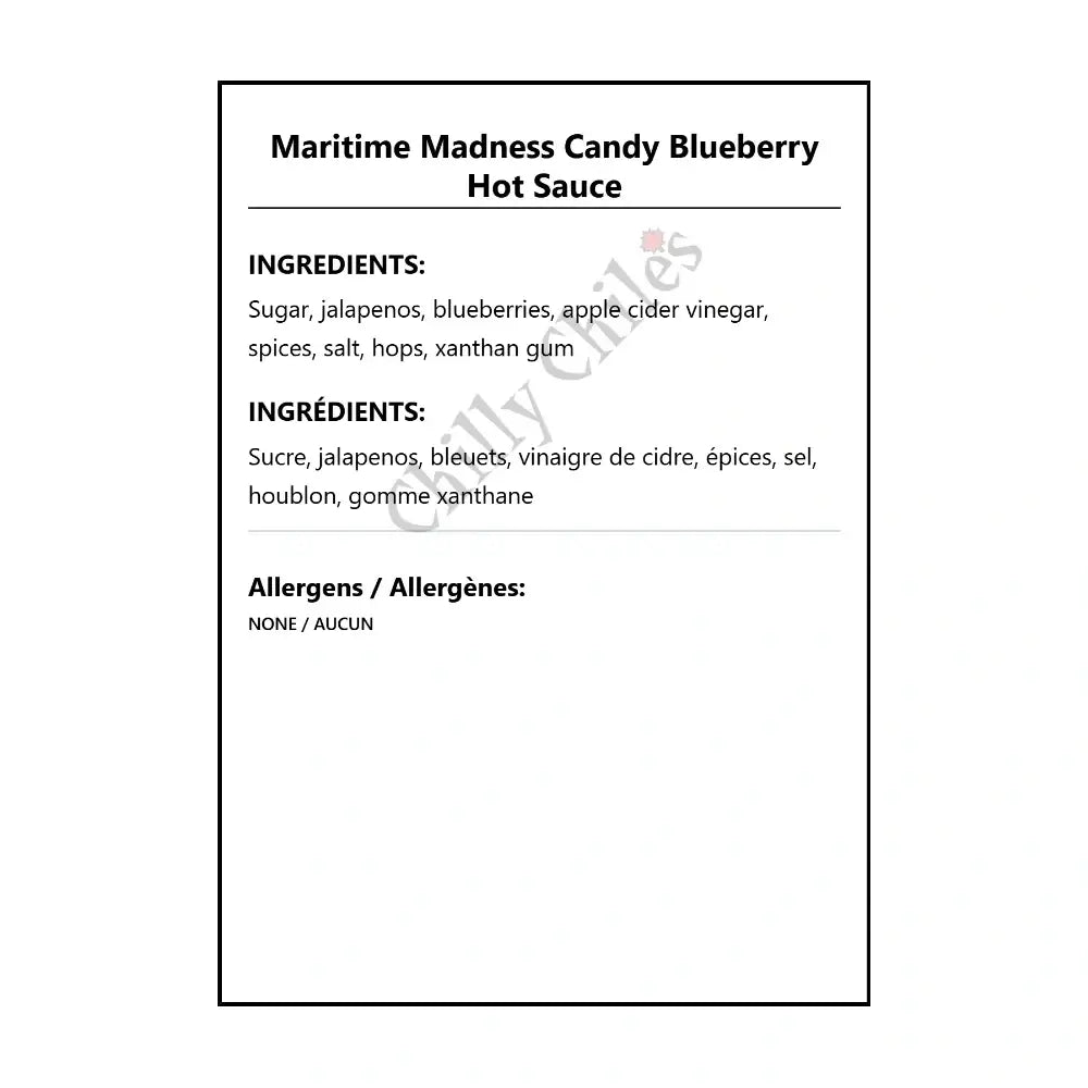 Maritime Madness Candy Blueberry Hot Sauce - Hot Sauce
