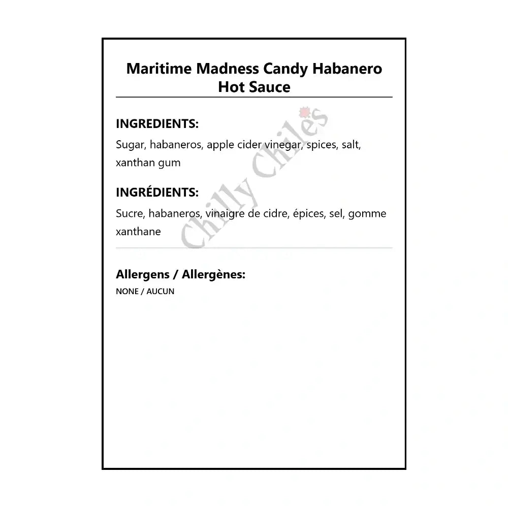 Maritime Madness Candy Habanero Hot Sauce - Hot Sauce
