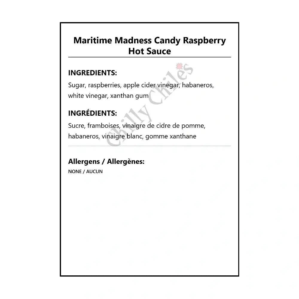 Maritime Madness Candy Raspberry Hot Sauce - Hot Sauce