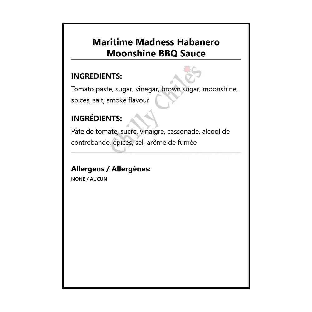 Maritime Madness Habanero Moonshine BBQ Sauce - BBQ Sauce