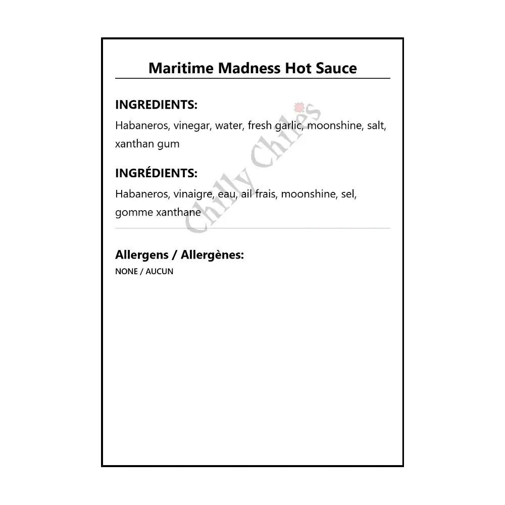 Maritime Madness Hot Sauce - Hot Sauce