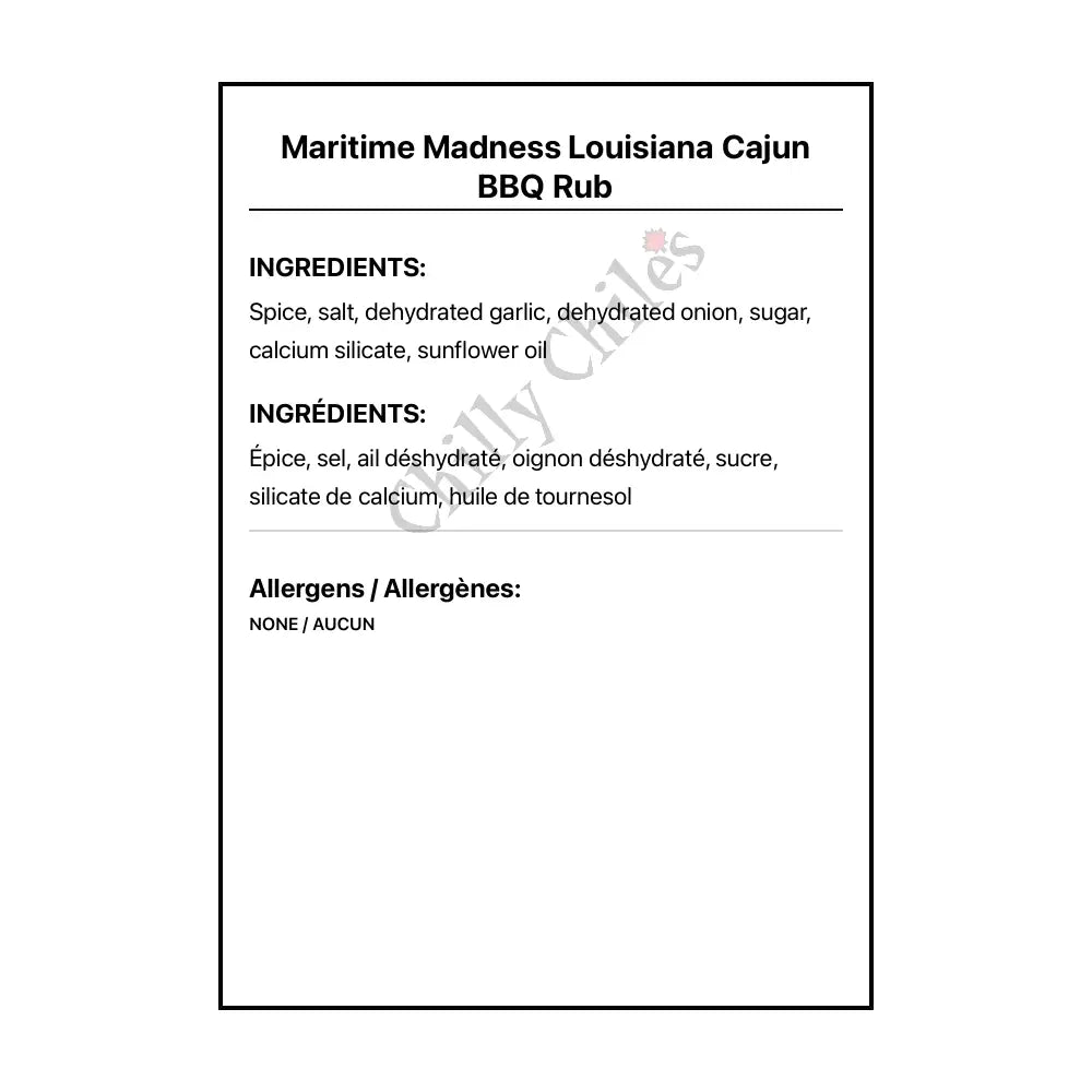 Maritime Madness Louisiana Cajun BBQ Rub - Spice/Peppers