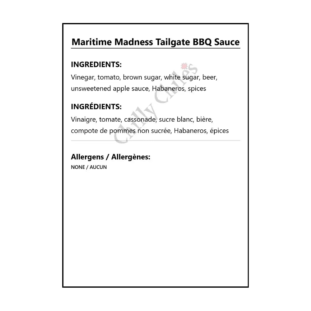 Maritime Madness Tailgate BBQ Sauce - BBQ Sauce