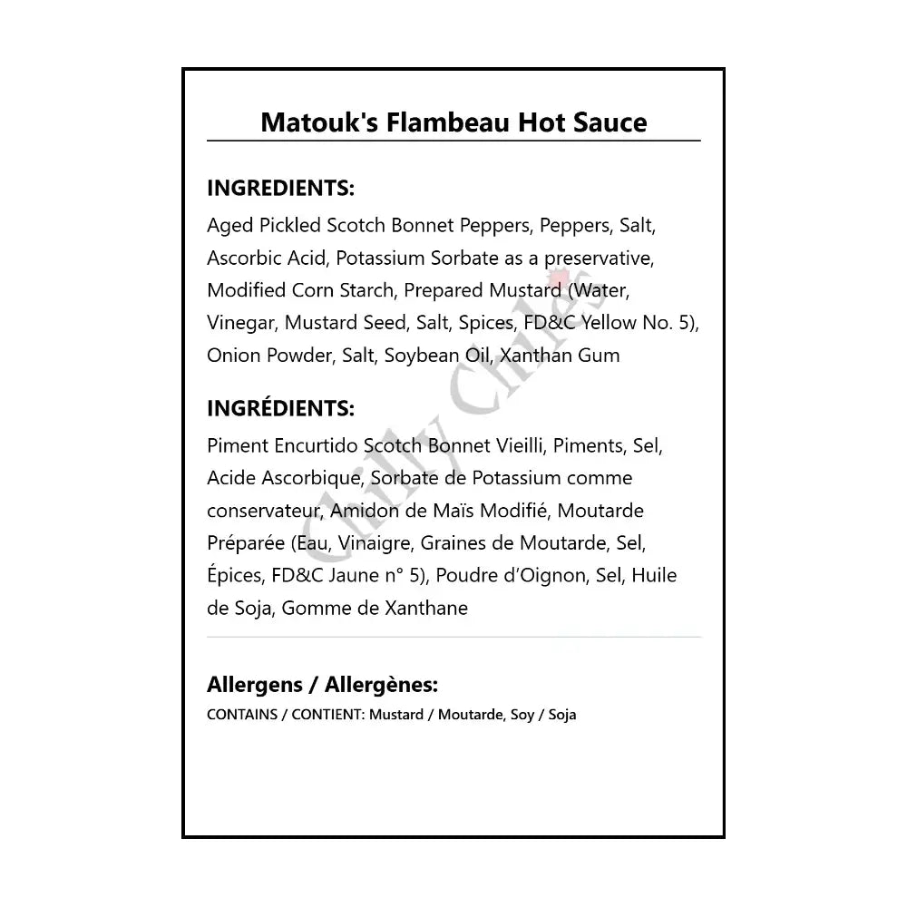Matouk’s Flambeau Hot Sauce - Hot Sauce