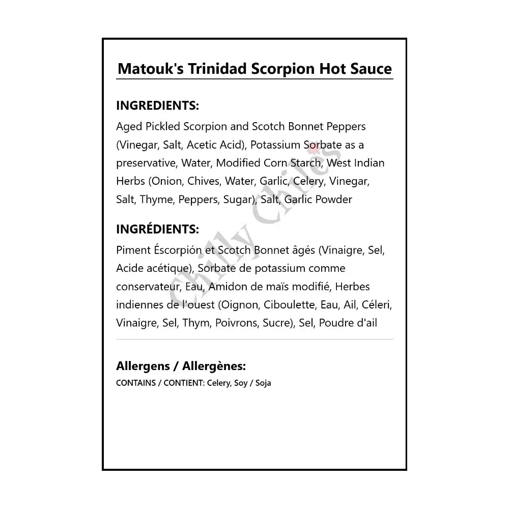 Matouk’s Trinidad Scorpion Hot Sauce - Hot Sauce