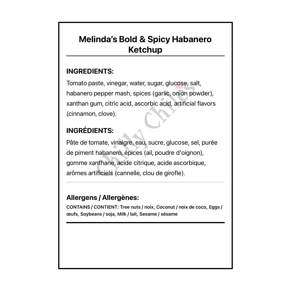 Melinda’s Bold & Spicy Habanero Ketchup - Condiments