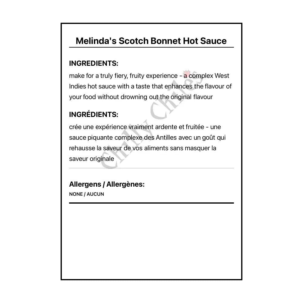 Melinda’s Bonnet Hot Sauce - Hot Sauce