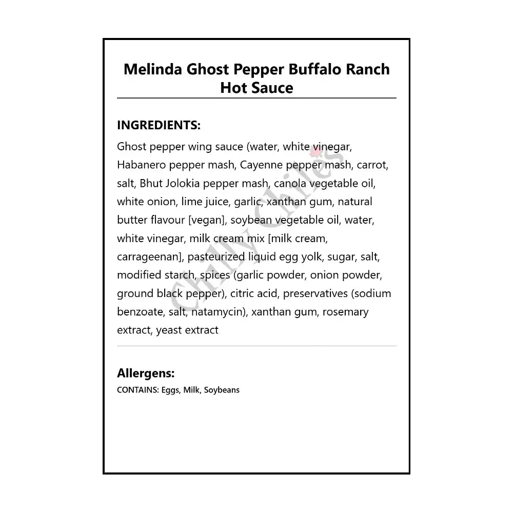 Melinda’s Ghost Pepper Buffalo Ranch Hot Sauce - Hot Sauce