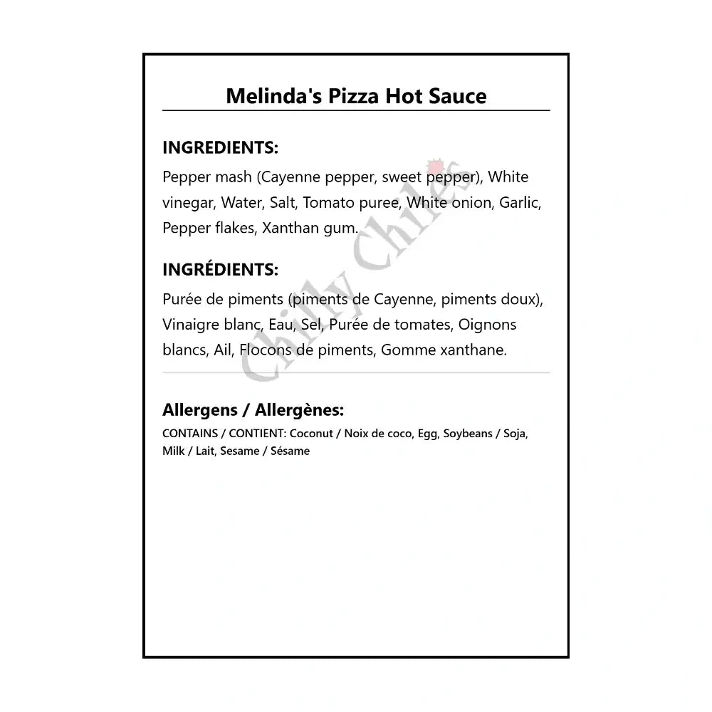 Melinda’s Pizza Hot Sauce - Hot Sauce