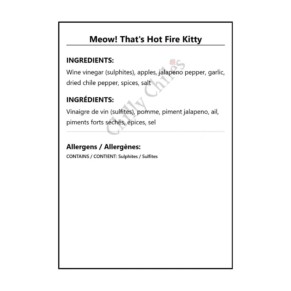 Meow! That’s Hot Fire Kitty - Hot Sauce
