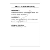Meow! That’s Hot Fire Kitty - Hot Sauce