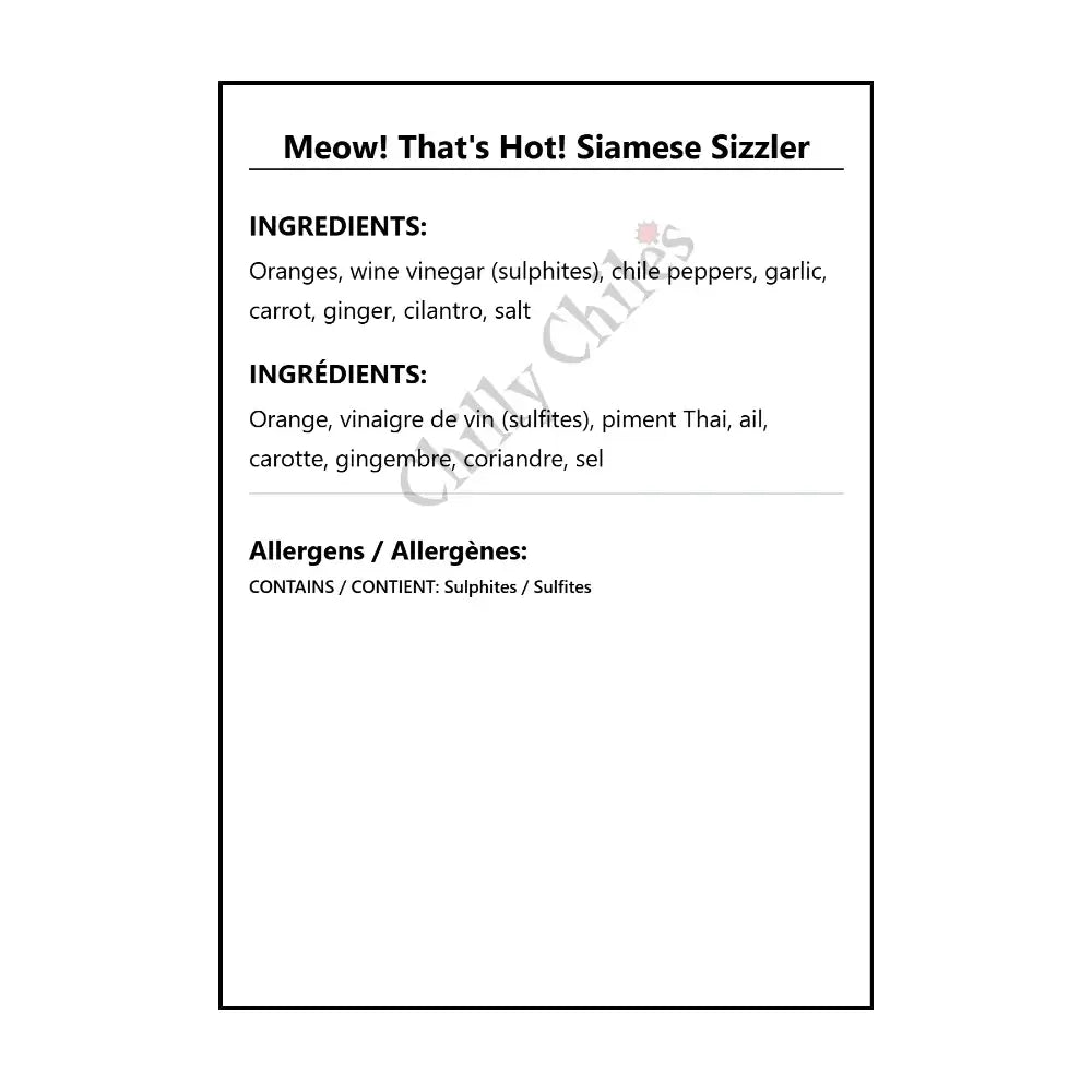 Meow! That’s Hot! Siamese Sizzler - Hot Sauce