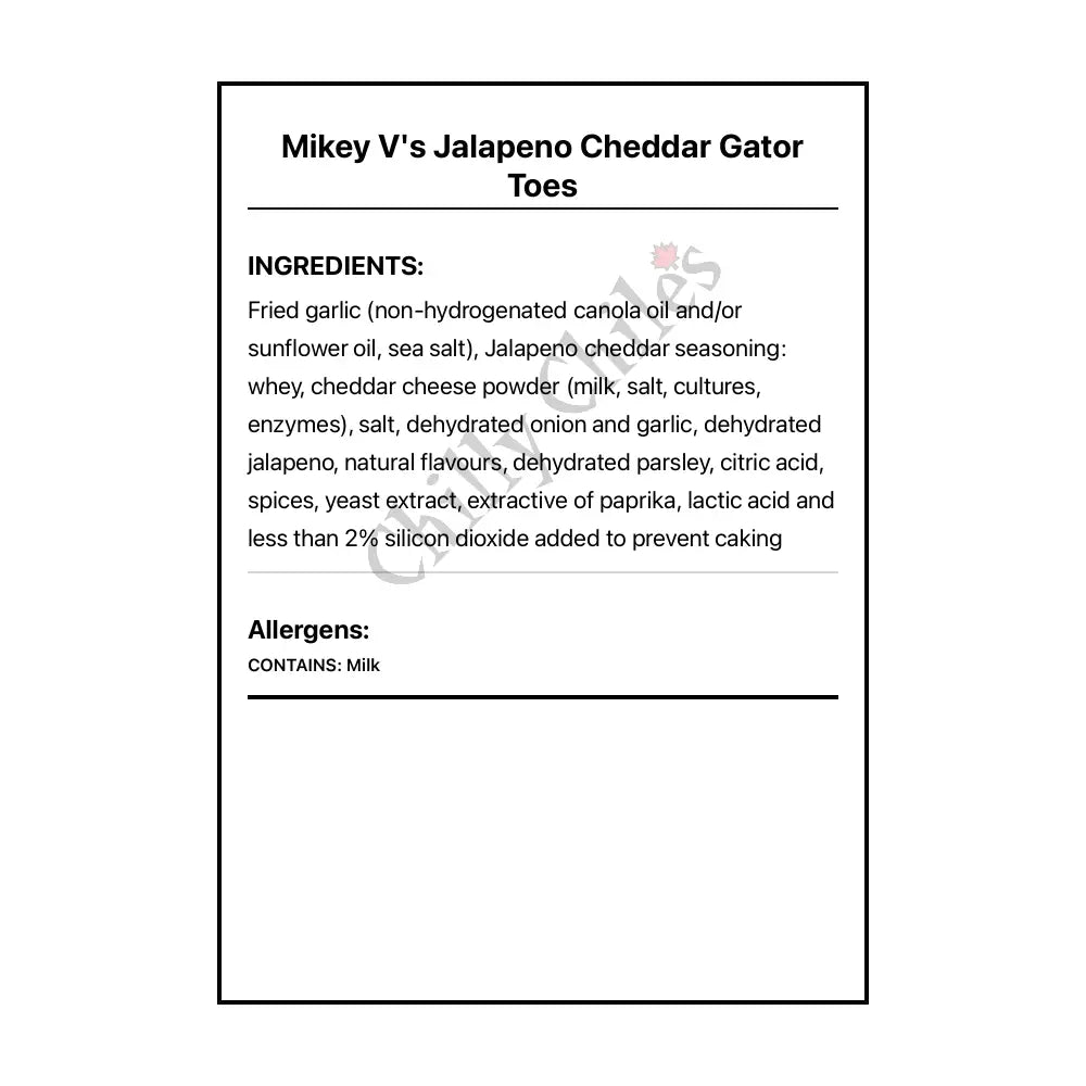 Mikey V’s Jalapeno Cheddar Gator Toes - Snacks