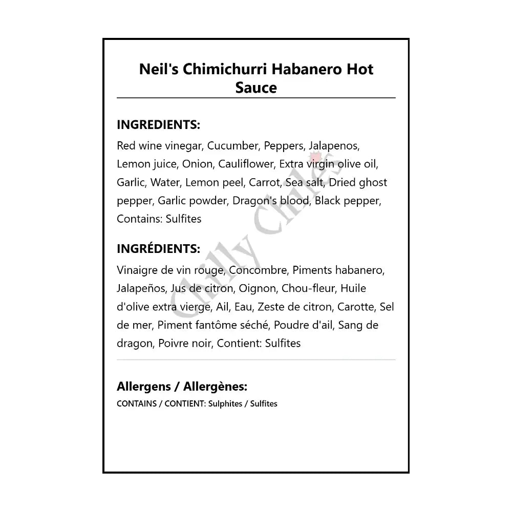 Neil’s Chimichurri Habanero Hot Sauce