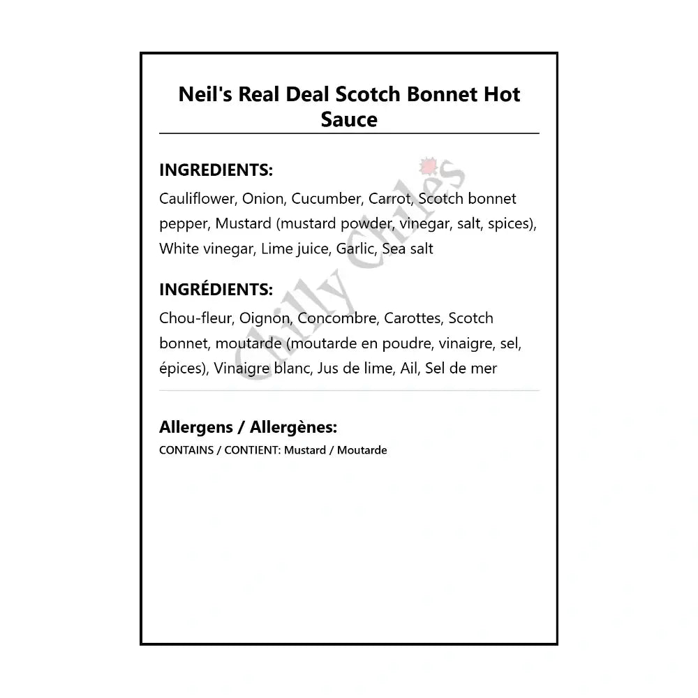 Neil’s Real Deal Bonnet Hot Sauce - Hot Sauce