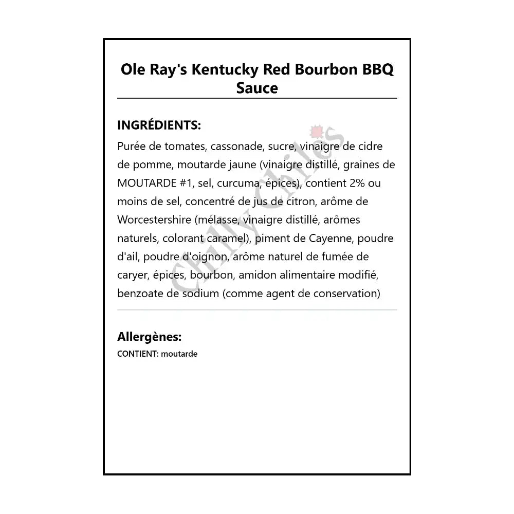 Ole Ray’s Kentucky Red Bourbon BBQ Sauce - BBQ Sauce