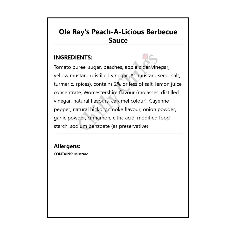 Ole Ray’s Peach-A-Licious Barbecue Sauce - BBQ Sauce