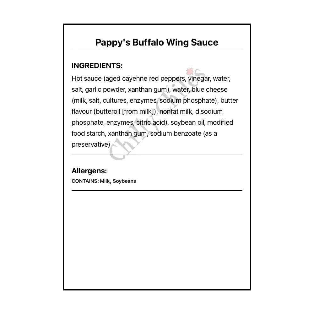 Pappy’s Buffalo Wing Sauce - Wing Sauce