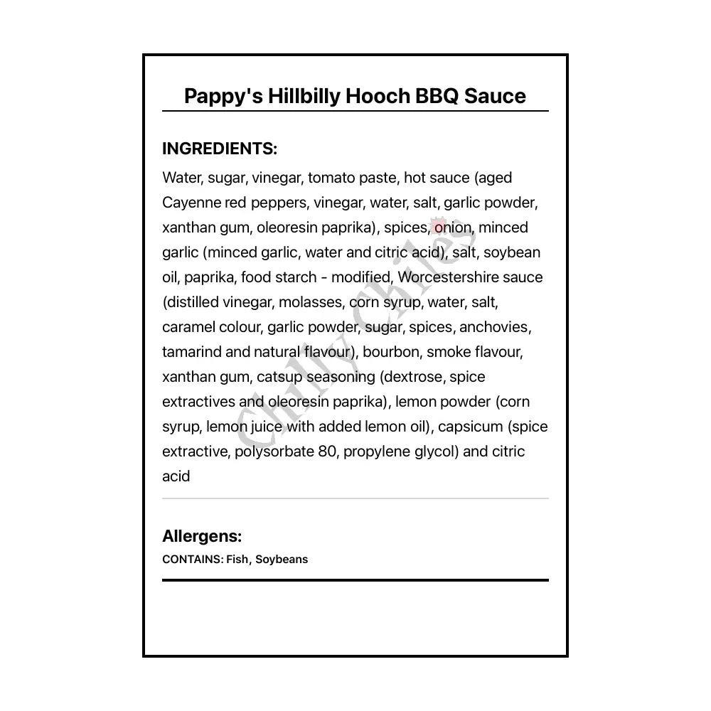 Pappy’s Hillbilly Hooch BBQ Sauce - BBQ Sauce