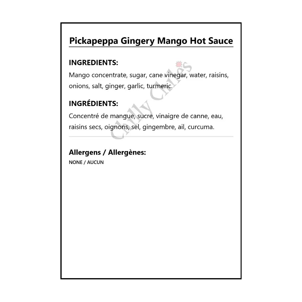 Pickapeppa Gingery Mango Hot Sauce - Hot Sauce