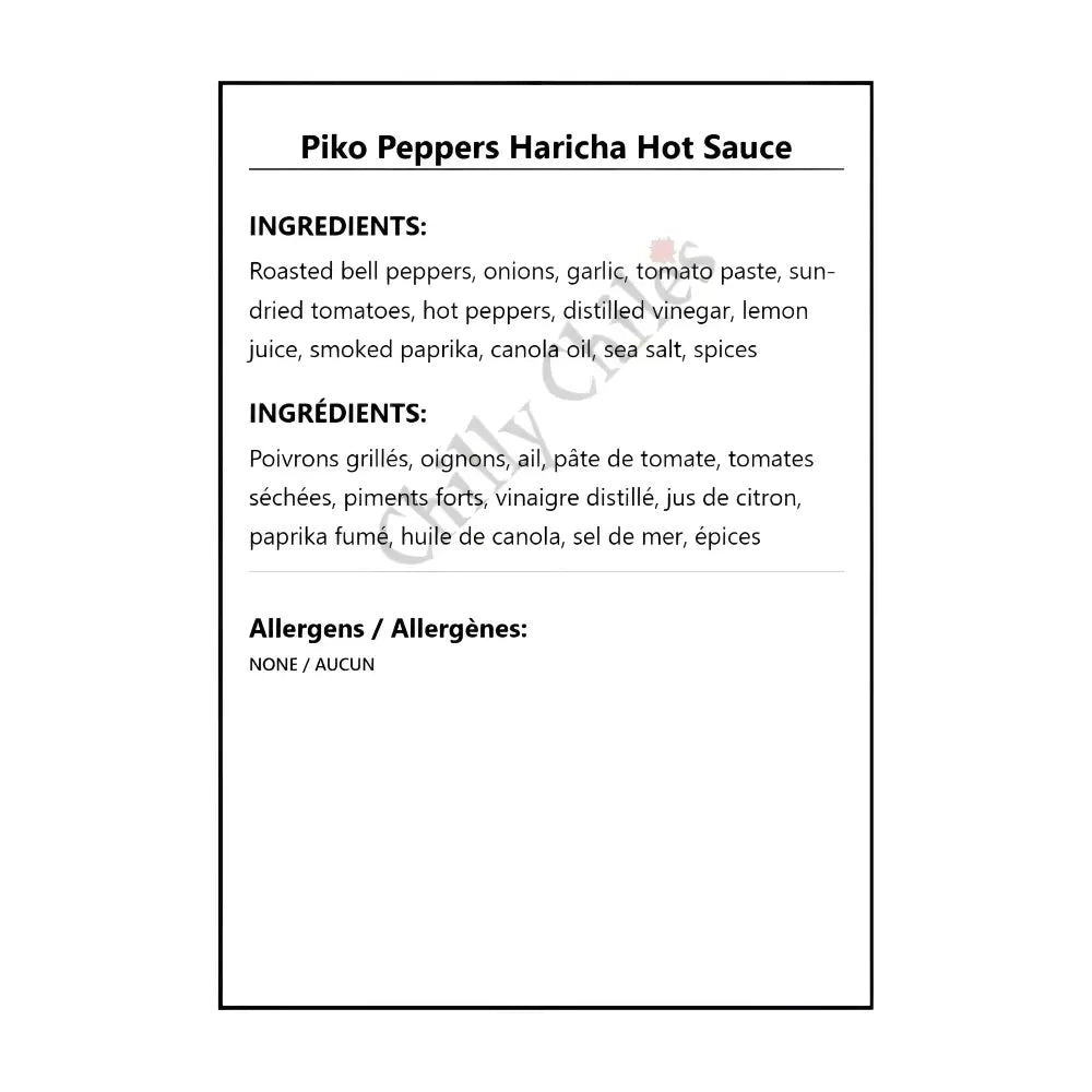 Piko Peppers Haricha Hot Sauce - Hot Sauce