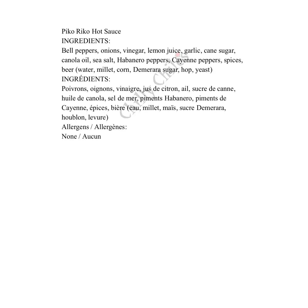 Piko Riko Hot Sauce - Hot Sauce