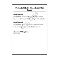 Puckerbutt Extra Mean Green Hot Sauce - Hot Sauce