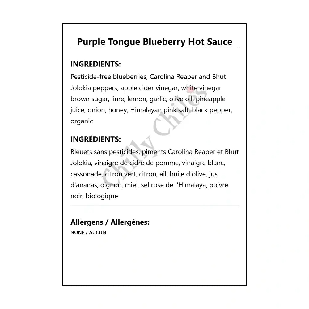 Purple Tongue Blueberry Hot Sauce - Hot Sauce
