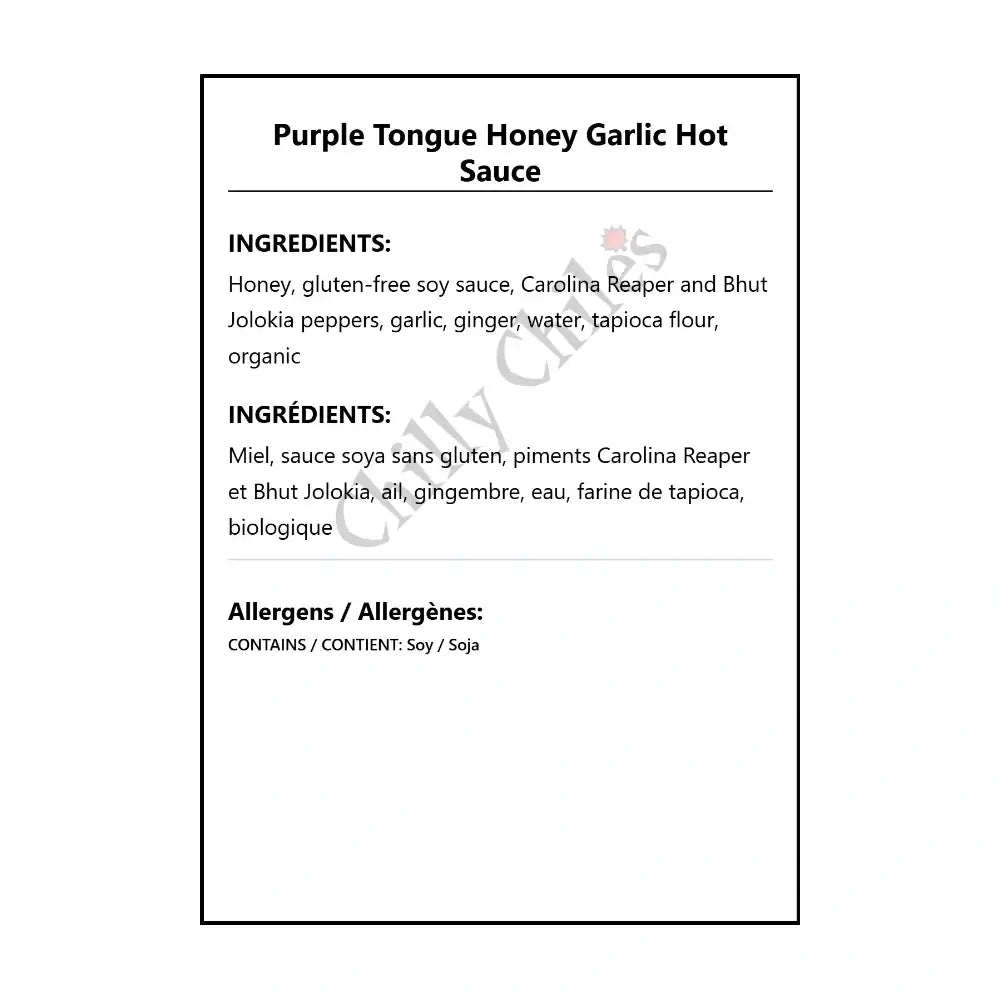 Purple Tongue Honey Garlic Hot Sauce - Hot Sauce