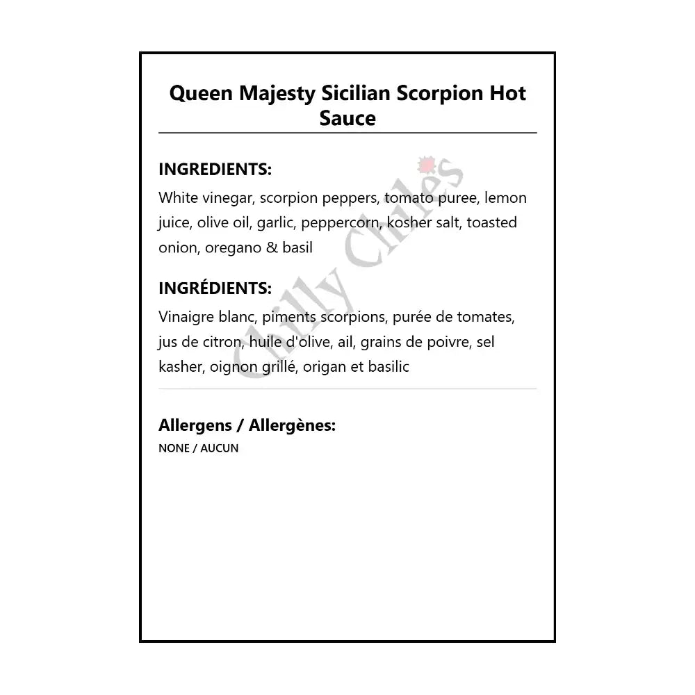 Queen Majesty Sicilian Scorpion Hot Sauce - Hot Sauce