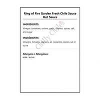 Ring of Fire Garden Fresh Chile Sauce Hot Sauce - Hot Sauce