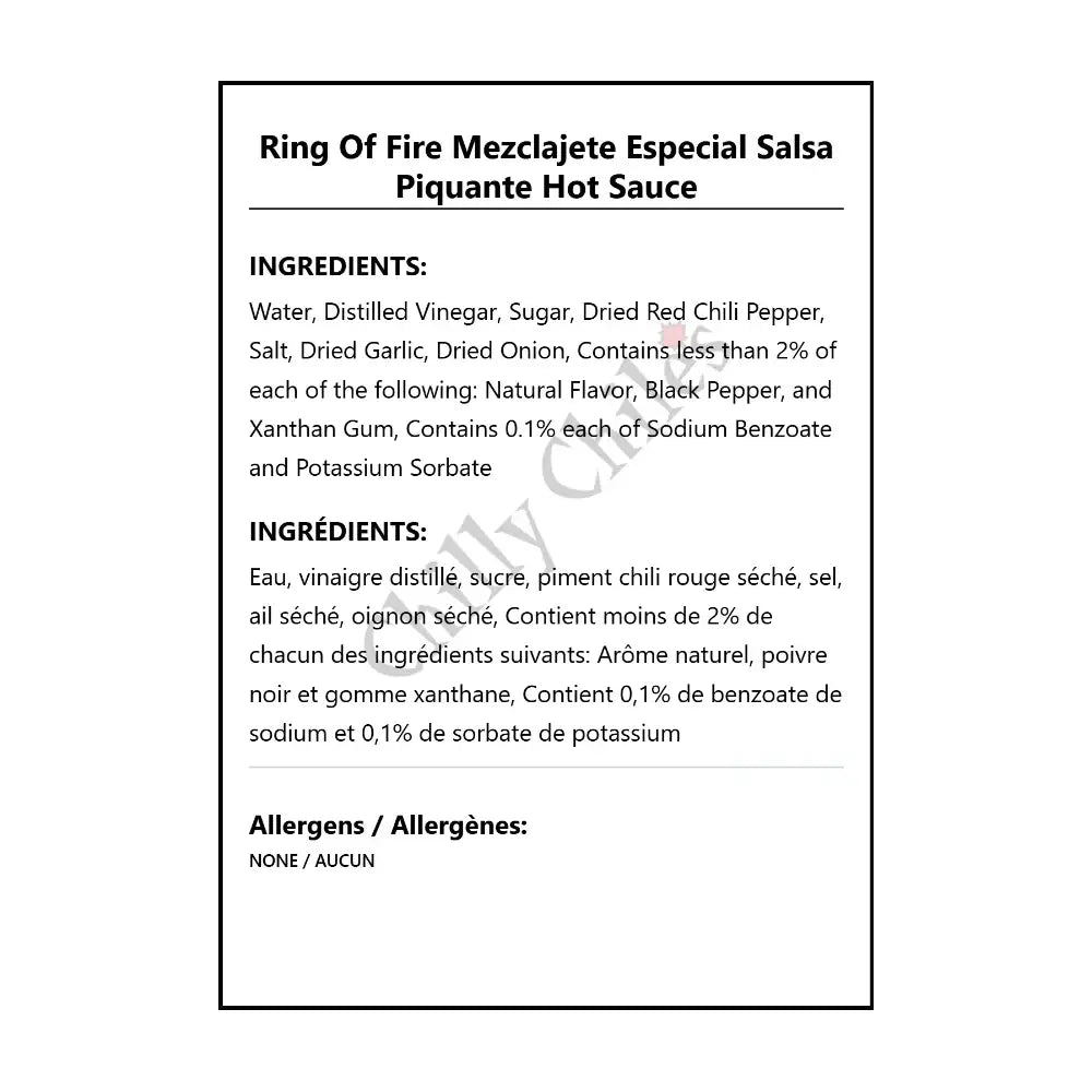 Ring Of Fire Mezclajete Especial Salsa Piquante Hot Sauce - Hot Sauce