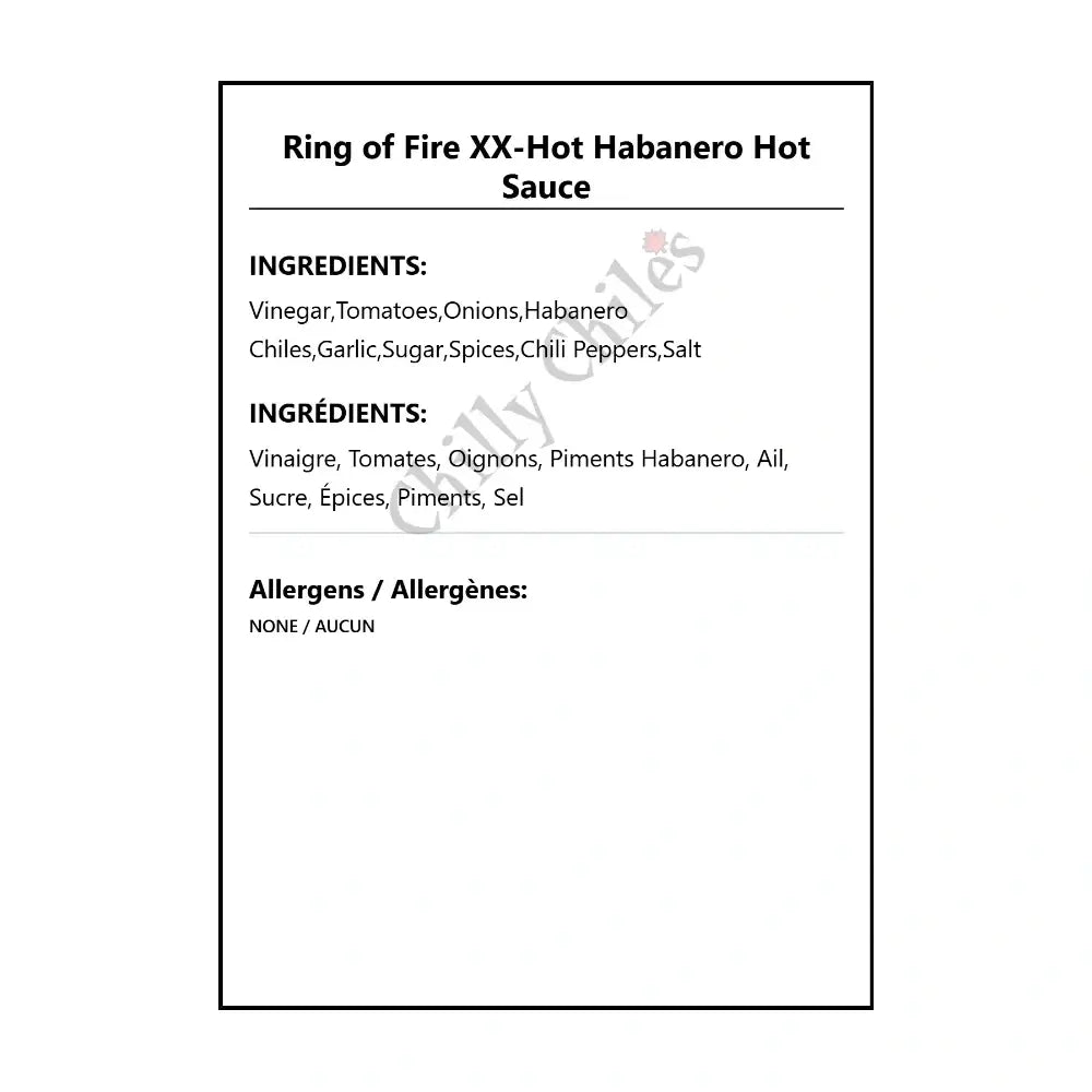 Ring of Fire XX-Hot Habanero Hot Sauce - Hot Sauce