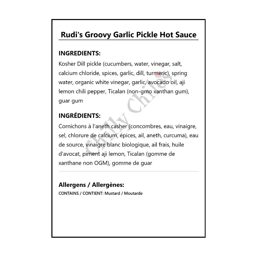 Rudi’s Groovy Garlic Pickle Hot Sauce - Hot Sauce