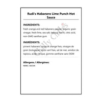 Rudi’s Habanero Lime Punch Hot Sauce - Hot Sauce