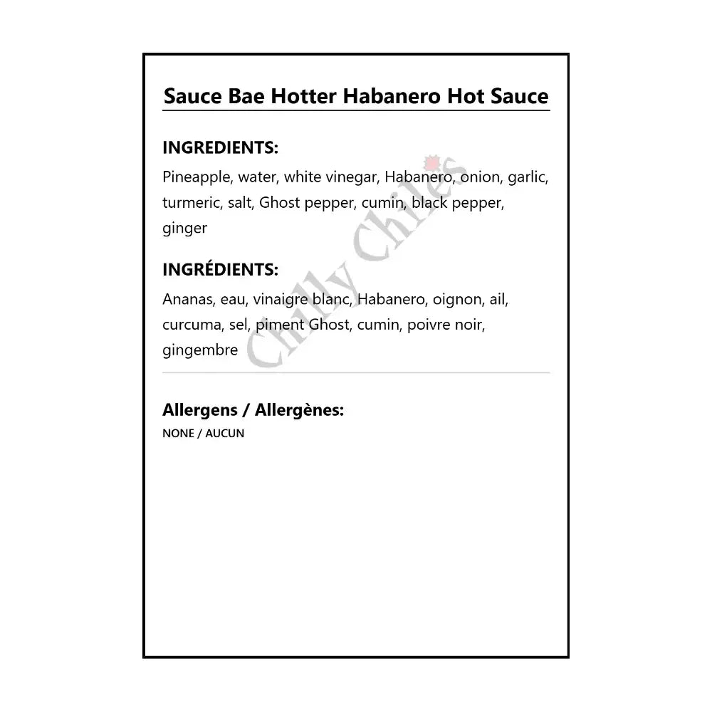 Sauce Bae Hotter Habanero Hot Sauce - Hot Sauce