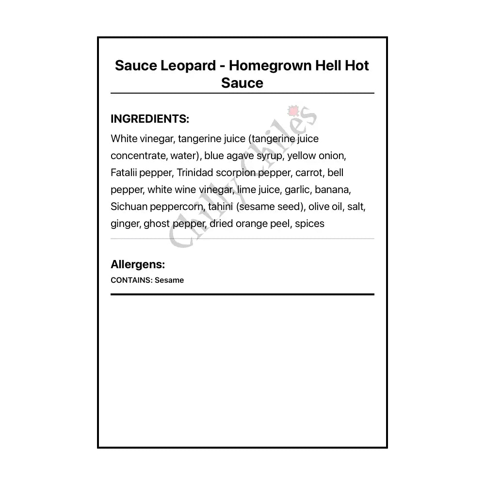 Sauce Leopard - Homegrown Hell Hot Sauce - Hot Sauce