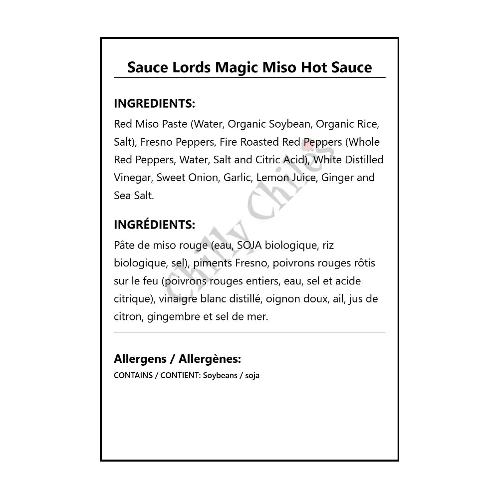 Sauce Lords Magic Miso Hot Sauce - Hot Sauce