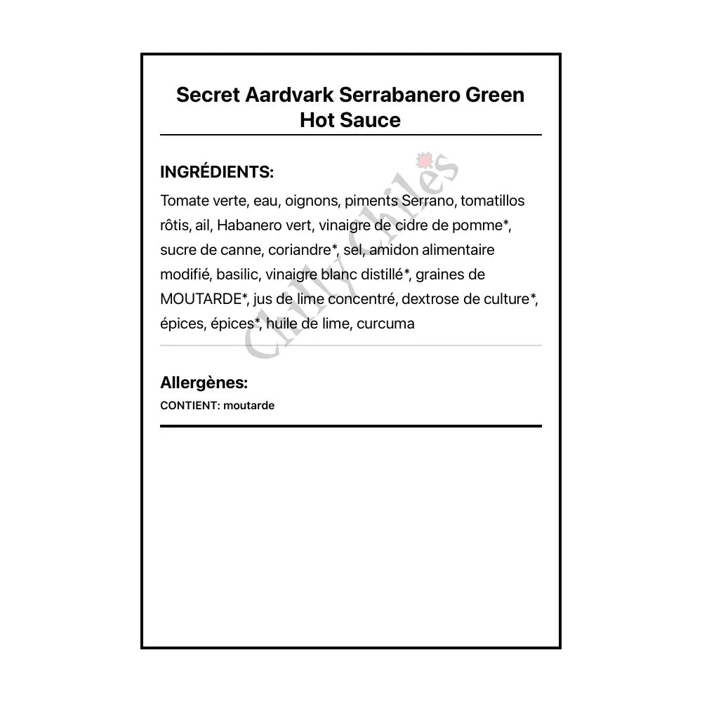 Secret Aardvark Serrabanero Green Hot Sauce - Hot Sauce