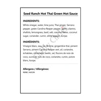 Seed Ranch Hot Thai Green Hot Sauce - Hot Sauce