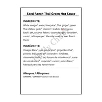Seed Ranch Thai Green Hot Sauce - Hot Sauce
