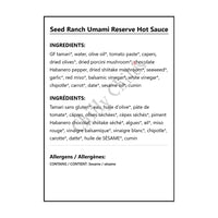 Seed Ranch Umami Reserve Hot Sauce - Hot Sauce