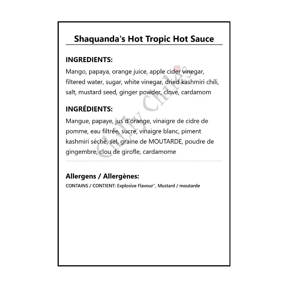 Shaquanda’s Hot Tropic Hot Sauce - Hot Sauce