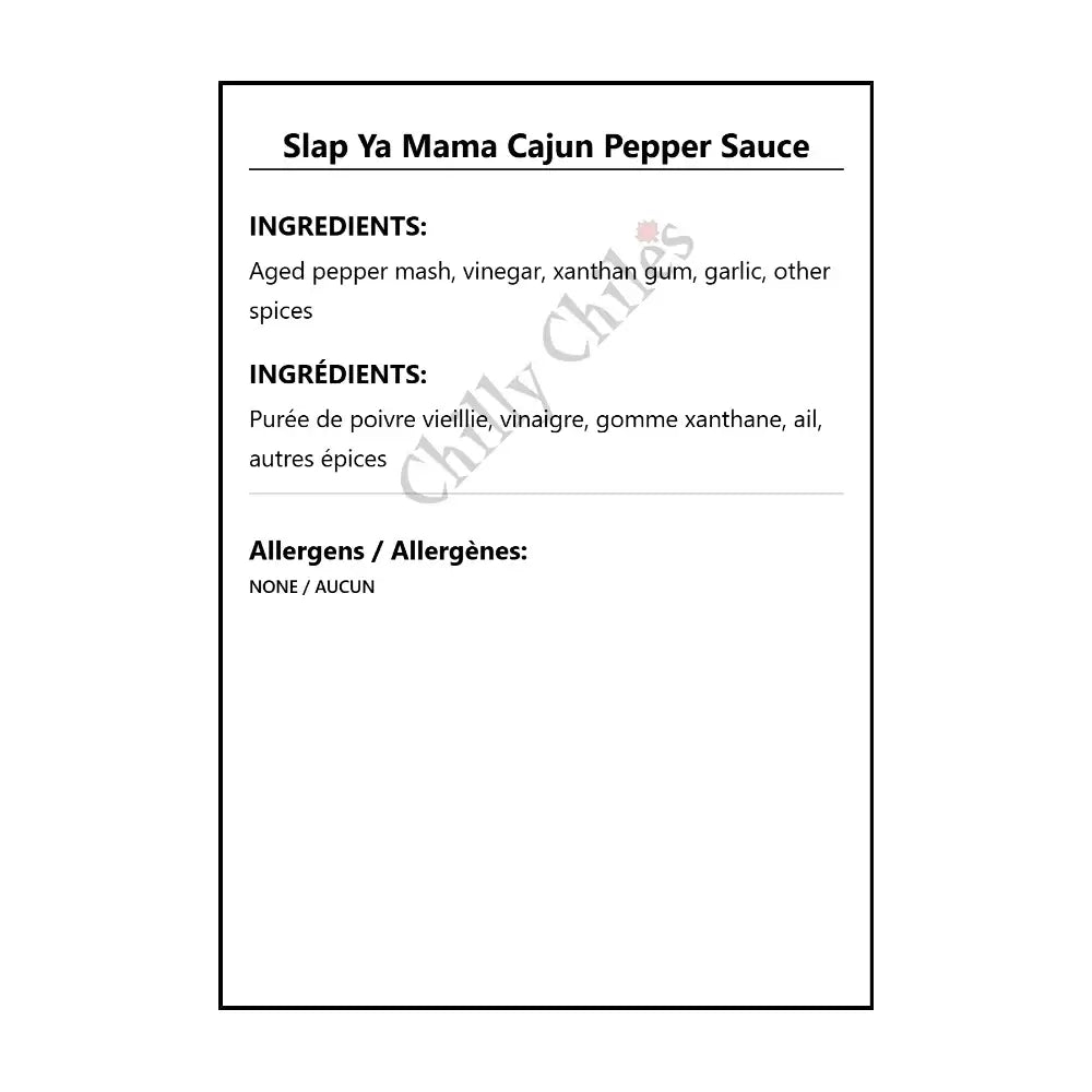 Slap Ya Mama Cajun Pepper Sauce - Hot Sauce