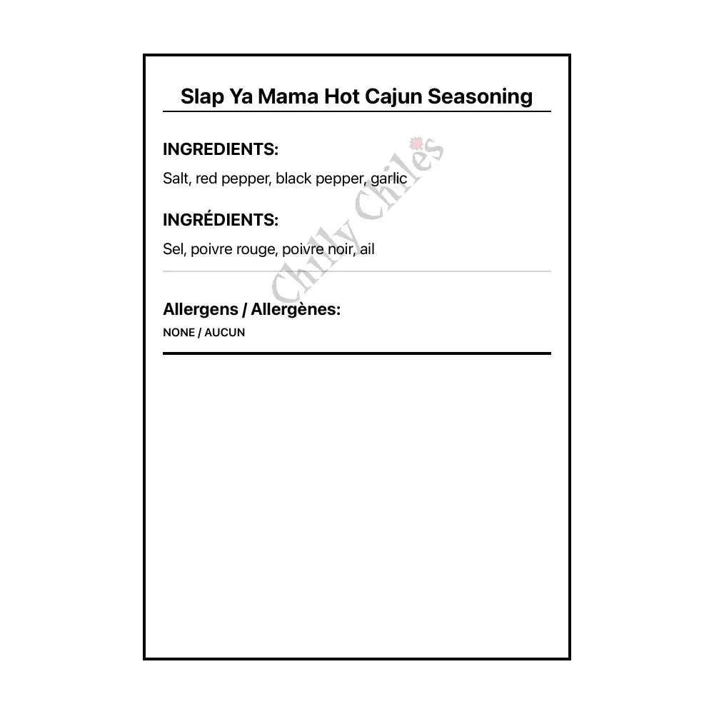 Slap Ya Mama Hot Cajun Seasoning - Spice/Peppers